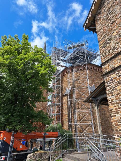Gerüstbau im Hunsrück - Sondergerüst Kirche Kirchturm