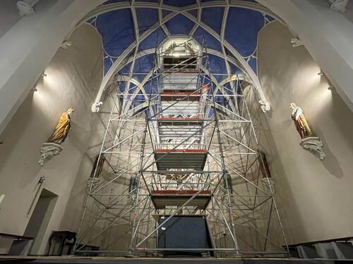 Gerüstbau im Hunsrück - Raumgerüst Kirche Modulgerüst